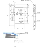 Dreifallenhauptschloss 1020 PZ, links, rund, DM 65 mm, Edelstahl