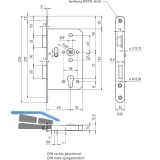 Fluchttrhauptschloss 1022, 1-flg. Funk. B/EN 179, links, DM 65, Edelstahl