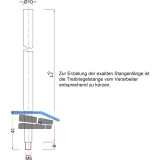 Treibriegelstange BMH 1100, 1000 mm, f. unten, Stahl verzinkt