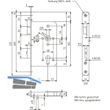 Fluchttrhauptschloss 1122, 2-flg. Funk. B/EN 179, links, DM 65, Edelstahl