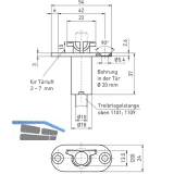 Schaltschloss BMH 1141, Stulp 54 x 20 mm rund, f. DM 65, 80,100mm,Stahl verzinkt