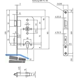 Fluchttrschloss 1128, 2-flg. /EN 179, DM 65/20, links, Edelstahl