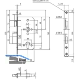 Einstemmschloss BMH 1000 PZW, links, DM 80, Rundstulp Edelstahl