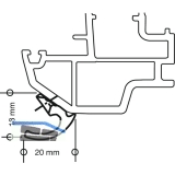 HAPS Balkontrgriffe, 65mm - Aluminium ockerbraun RAL 8001