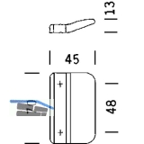 HOPPE Balkontrgriffe 45 x 70mm, braun