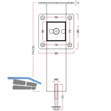 Barkonsole Capri Holz gerade 50 x 50 mm, Hhe 170 mm, Aluminium Edelstahl Effekt