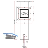 Barkonsole Capri Holz gerade 50 x 50 mm, Hhe 170 mm, Aluminium natur eloxiert