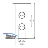 Barkonsole Jumbo \Power Station\, Hhe 230 mm, Aluminium Edelstahl Effekt