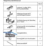 Beschlagset HAWA-Junior 80/GP o. Laufschiene, f. ESG/VSG 8 - 12 mm