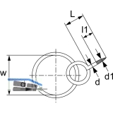 Bilderring mit Ringschraube Gre 0  7 Innen Stahl vermessingt