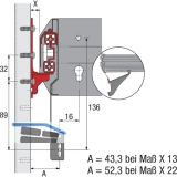 HETTICH SYSTEMA TOP 2000 Blendensttze, Stahl Alu-Finish