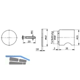 HEKNA ERGO-LINE SYSTEM 30 Mbelknopf Metall ohne Funktion, Zamak matt