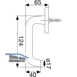 Fenstergriff SCH - Line U - Form - verdeckt geschr., VK 7 x 35 mm, silber elox.