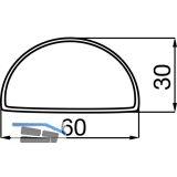 C 3000 Tischgestell linkes Seitenteil C- Fu; H: 712mm; T:750mm; RAL 9006 Tiger
