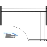 C 3000 Tischgestell rechtes Seitenteil C- Fu; H: 712mm; T:750mm; RAL 9006 Tiger