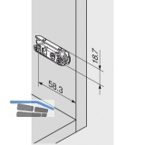 BLUM CLIP Exzenter Montageplatte gerade, Stahl, Spax-Schrauben, Distanz 3 mm
