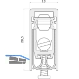 Trdichter 1773ACU, Breite 13 mm, Hhe 28,5 mm, Lnge 1222 mm, Aluminium natur