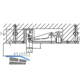 Oberes Lager DORMA PT 21 m. hochdrehbarem Bolzen ø 15 mm, Edelstahl (01.118)