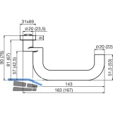 DORMA Drckerlochteil PREMIUM 8100 - A, 23, 5 mm, silber eloxiert