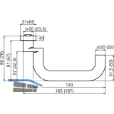 DORMA Drckerlochteil PREMIUM 8100 - A FS, 23, 5 mm, silber eloxiert