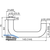 DORMA Drckerlochteil PREMIUM 8100 - 20, 0 mm, Edelstahl matt