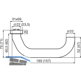 DORMA Drckerlochteil PREMIUM 8350 - V, 23, 5 mm, silber eloxiert