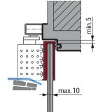 Glasklemmplatte TS 92, Glasstrke -10 mm, silber