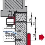 Sturzfutterwinkel DORMA G-EMF, silber