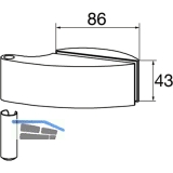 Trband Flgelteil DORMA Studio Arcos 24.230, Glas 8 mm, silber eloxiert