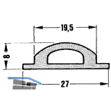 Dichtung zu Halteprofil oben u. unten, Kunststoff ATPK schwarz, auf Ma