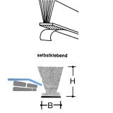 Schiebetr Dichtungsbrste gelocht, Hhe 12 mm, Aluminium eloxiert