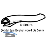 Dichtungsprofil selbstklebend, Typ D, Kunststoff braun, 1 Stck = 7,5 Meter