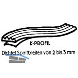 Dichtungsprofil selbstklebend, Typ K, Kunststoff wei, 1 Stck = 7,5 Meter