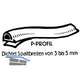 Dichtungsprofil selbstklebend, Typ P, Kunststoff braun, 1 Stck = 7,5 Meter