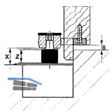 Steckachse fr BTS 75, 80, 84, Ma X: 33 mm, Z: 28 mm, Stahl verzinkt