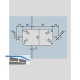 Pendeltrbeschlag Tensor Glas-Glas, Feststellpunkt 90,Aluminium silber eloxiert