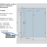 Pendeltrbeschlag Tensor Glas-Wand, Feststellpunkt 90, Edelstahl-Effekt