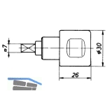 HEKNA MINI METALL SYSTEM 24 Drehknopf, nicht sperrbar