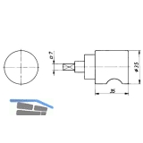 HEKNA ERGO-LINE SYSTEM 30 Drehknopf Metall nicht sperrbar, Zamak matt