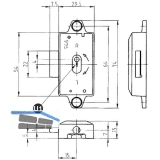 SECOTEC Drehstangenschloss Dornma 15 mm Euro-Sperre vernickelt SB-1