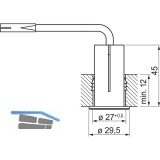 Druckschalter 230 V, 1-polig, mit 1000 mm Anschlussleitung,alufarbig