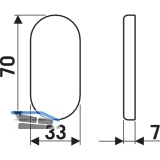 ECO Blindrosette BL, 70 x 33 x 7 mm, Aluminium silber eloxiert