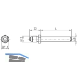 Wechselstift fr ECO Stangengriff, 110 mm, VK 9 mm, Stahl verzinkt