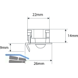 Einbauleuchte Miska Sensor 3,2 Watt, neutralwei L 372mm alu