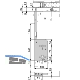 Schiebetr Stangenschloss Silent Stop, PZW, DM 60, Stulp 315 x 16 mm, verzinkt