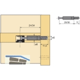 HETTICH RASTEX 15 Twister Einschraubdbel Direktgewinde, Bohr 5, Spannma 30