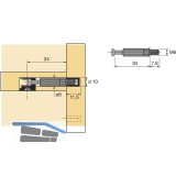 HETTICH RASTEX 15 Twister Einschraubdbel M6x7,8, Bohr 8/10, Spannma 30