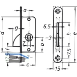 Einstemmzunge mit Schlieblech, DM 13 mm, eckig, Stahl verzinkt