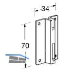 Classic Einzelhalterung 10005, 34x70, Stahl, wei-alu (RAL 9006)