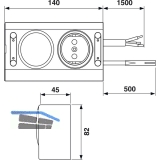 Energie-Box 2 230 V, mit Schalter und 1 Steckdose